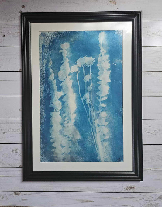 'Eu and Me Plus 3' (11x17) FRAMED Cyanotype